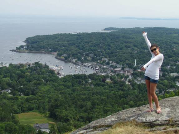 No alto de Camden Hill State Park, em Camden, litoral de Maine, nos Estados Unidos